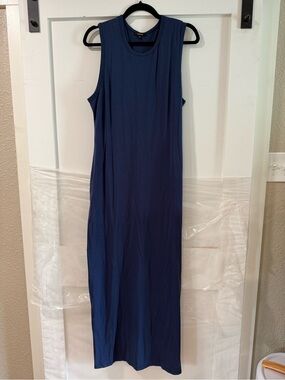 Quince Navy Maxi Tank Dress